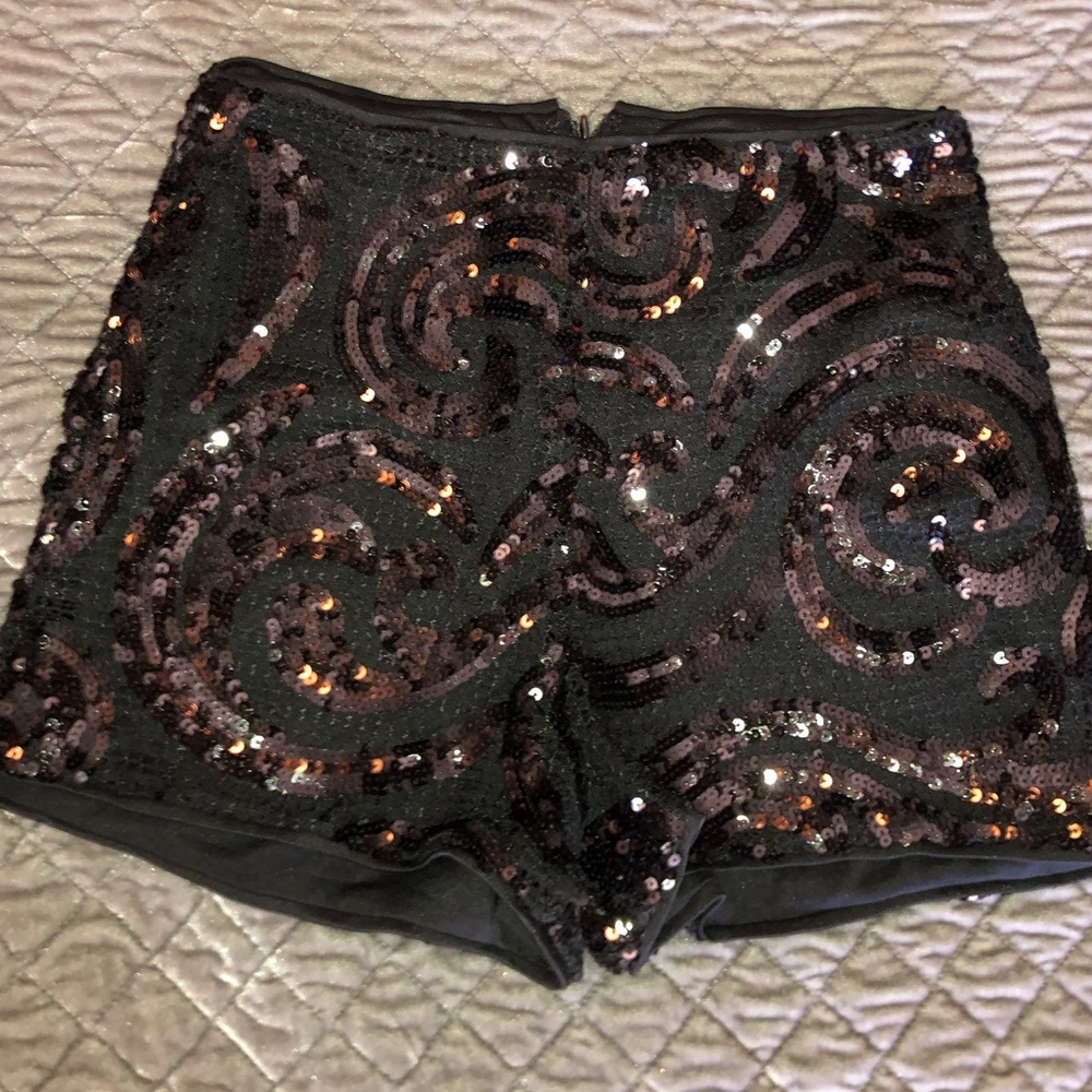 Black Sequin Shorts
